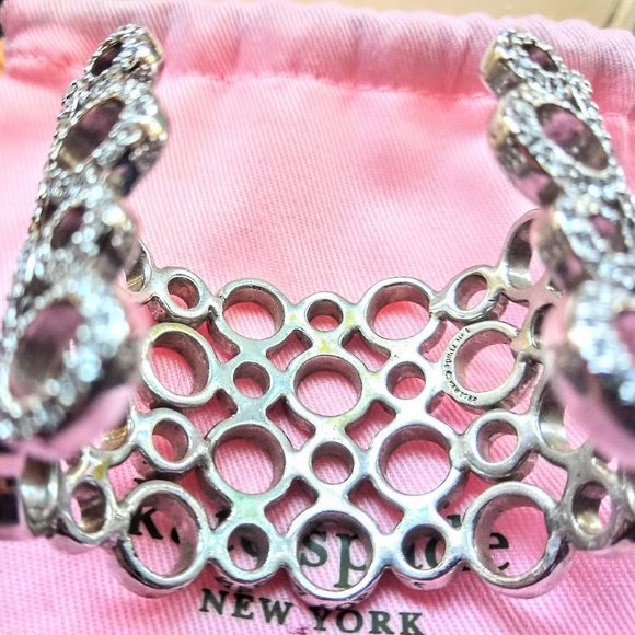 Kate Spade Silver Crystal Delicate Dots Cuff Bracelet - Picture 4 of 4